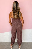 Dotty Printed Puffy Trouser Legs Sleeveless Jumpsuit