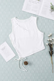 Solid Color Cutout Side Drawstring Tank Top