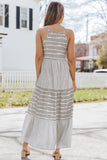 Striped Spaghetti Strap Long Dress