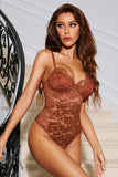 Floral Lace Spaghetti Straps Cut out Back Bodysuit