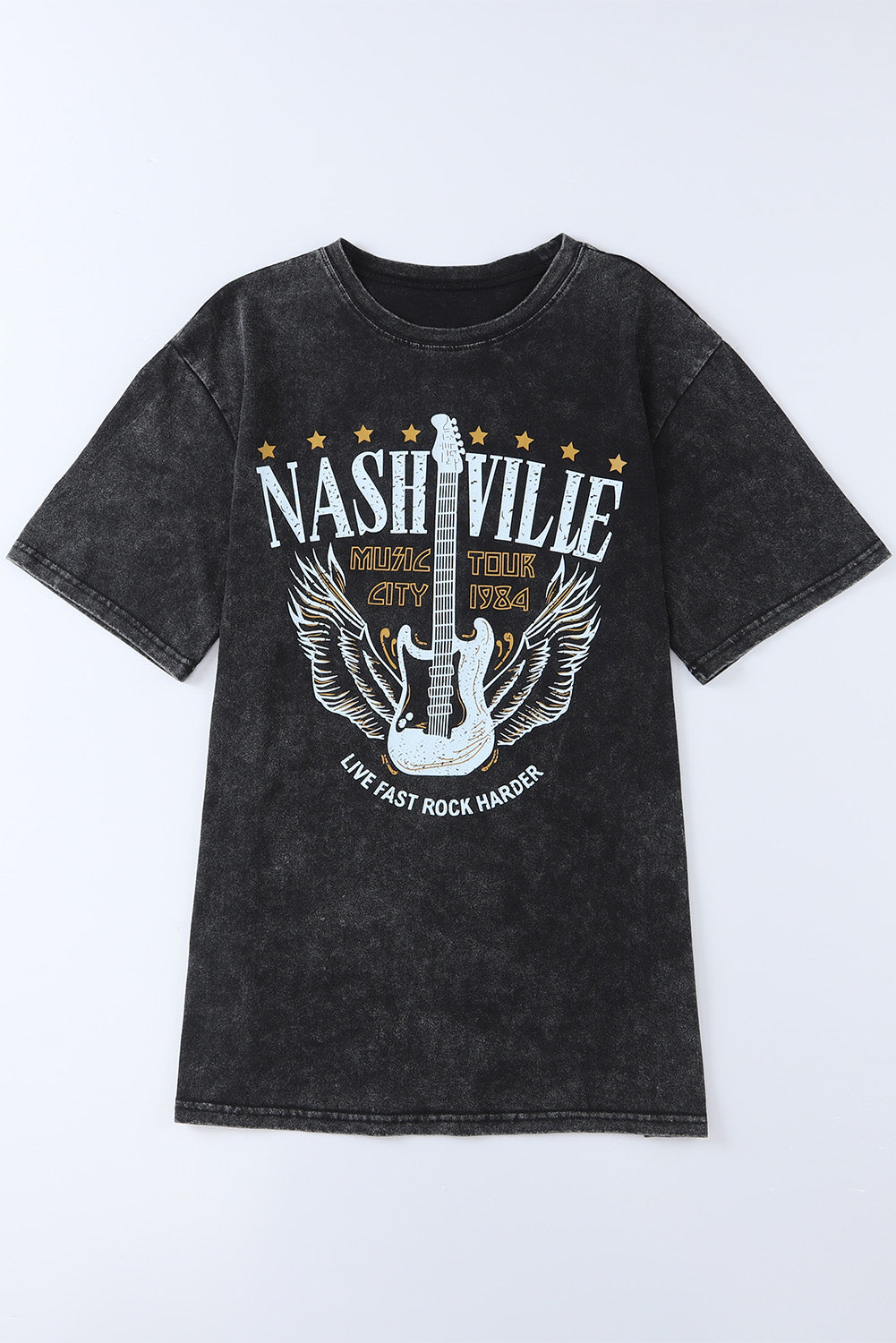 Mineral Wash NASHVILLE Vintage Graphic T Shirt