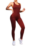 Cutout Racerback Seamless Yoga Jumpsuit