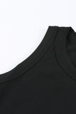 Solid Round Neck Ribbed Tank Top