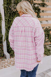 Plus Size Tweed Plaid Houndstooth Print Jacket