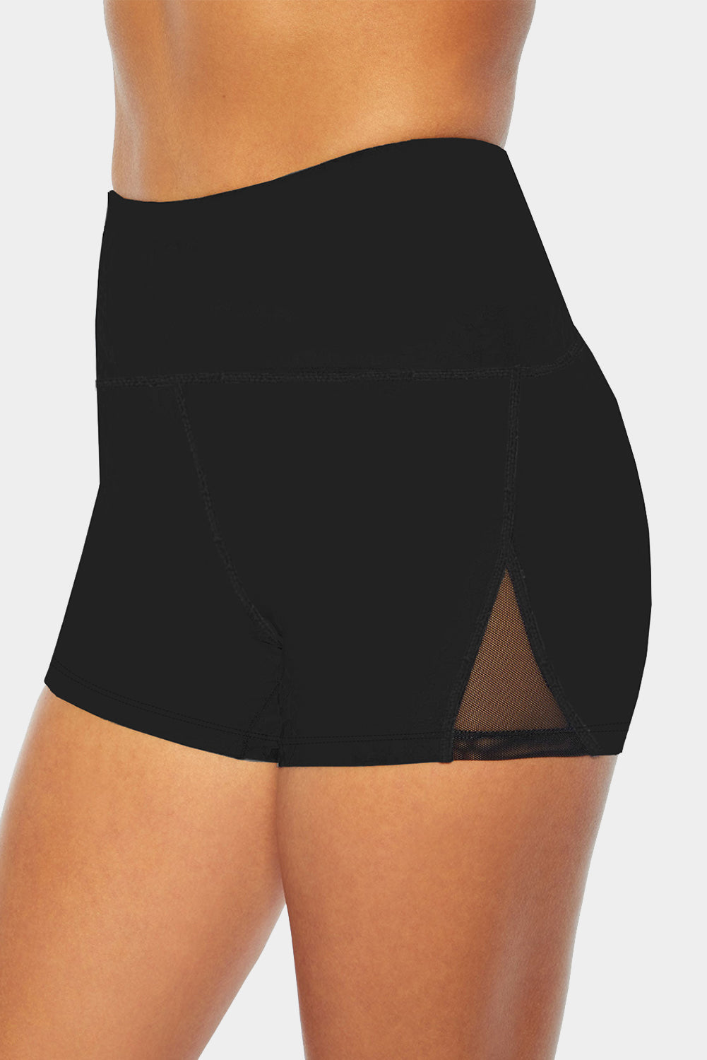 Mesh Cutout Patchwork Swim Shorts