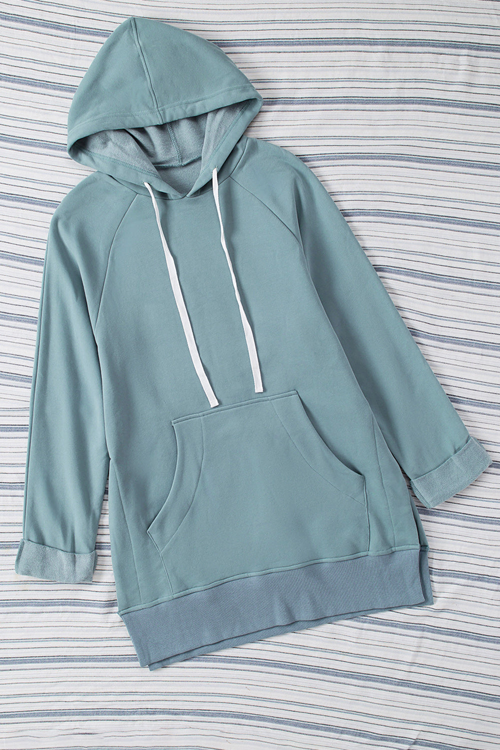 Kangaroo Pocket Oversized Hoodie with Slits