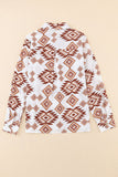 Western Aztec Pattern Button Flap Pocket Shirt