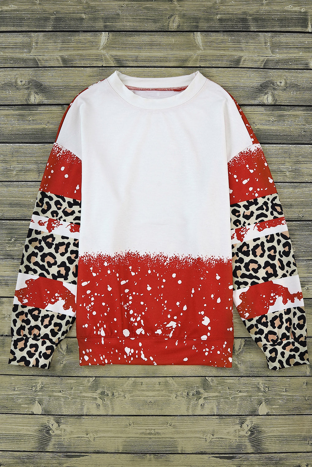 Tie-Dye Leopard Long Sleeve Top