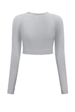 Long Sleeve Seamless Crop Smoke