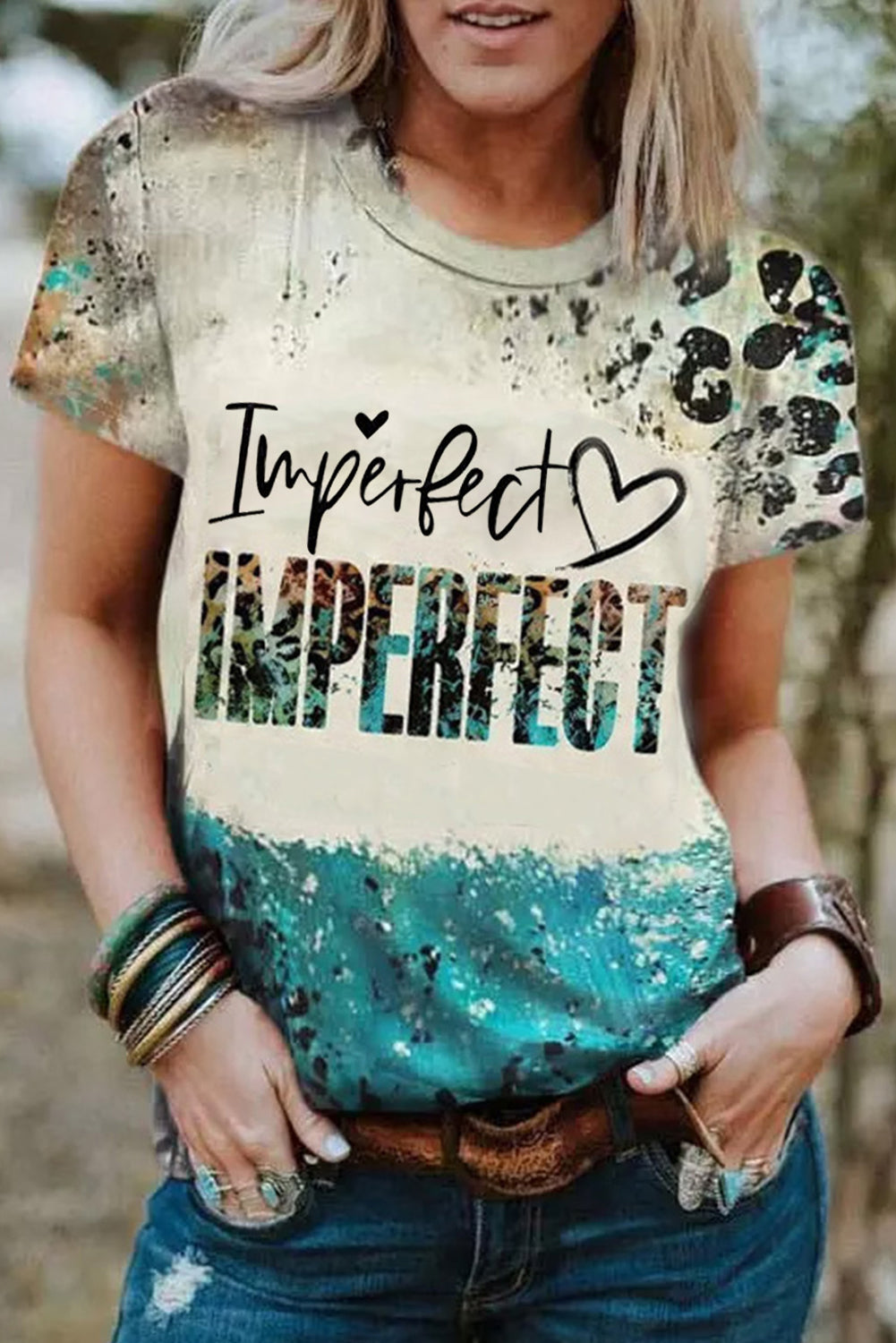 Leopard Tie-dye Bleached T-shirt