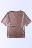 T-shirt oversize en aluminium texturé marron cuivré