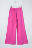 Elastic Waist Pocketed Wide Leg Pants