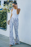 Snakeskin Print Wide Legs Pants