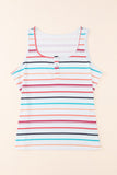 Button U Neck Tank Top