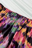 Abstract Floral Print High Waist Maxi Skirt