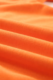 Sweat-shirt orange uni à col rond