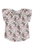 V-neck Short Sleeve Fashion Print Fantasy Fluttering Blouse