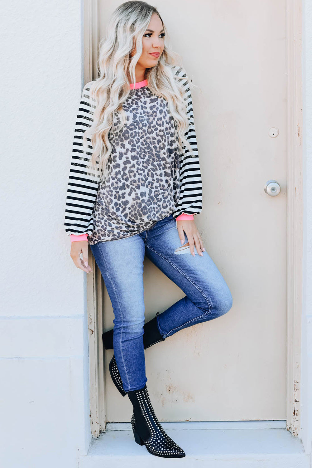 Stripe Twist Long Sleeve Top