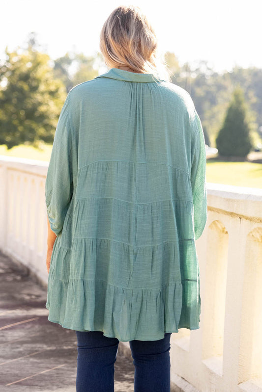 3/4 Sleeve Plus Size Tunic Top