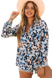 Abstract Print Buttoned Long Sleeve Shirt