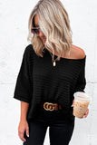 Textured Knit Drop Shoulder Tee