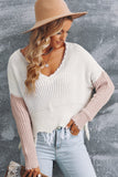 Color block Love Distressed Sweater