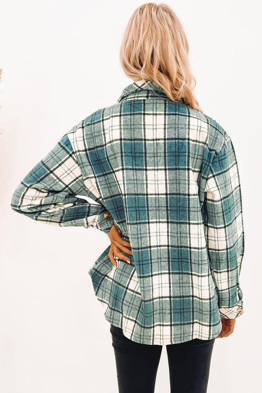 Plaid Pattern Flap Pockets Shirt