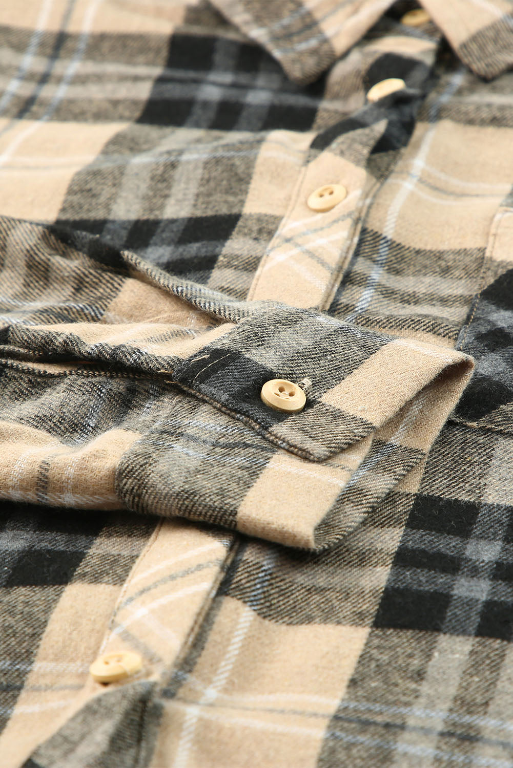 Plaid Pocket Buttoned Long Sleeve Shirt