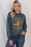 Orange Drop Shoulder Crew Neck Pullover Sweatshirt