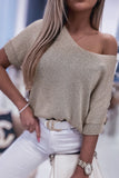 Short Sleeve Knitted Sweater Top