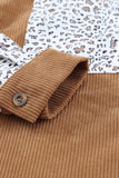 Leopard Patchwork Corduroy Buttoned Shirt Jacket