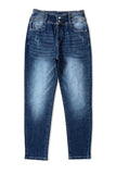 Blue Vintage Washed Two-button High Waist Skinny Jeans