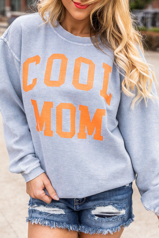 Sweat-shirt à cordon imprimé graphique Cool Mom 