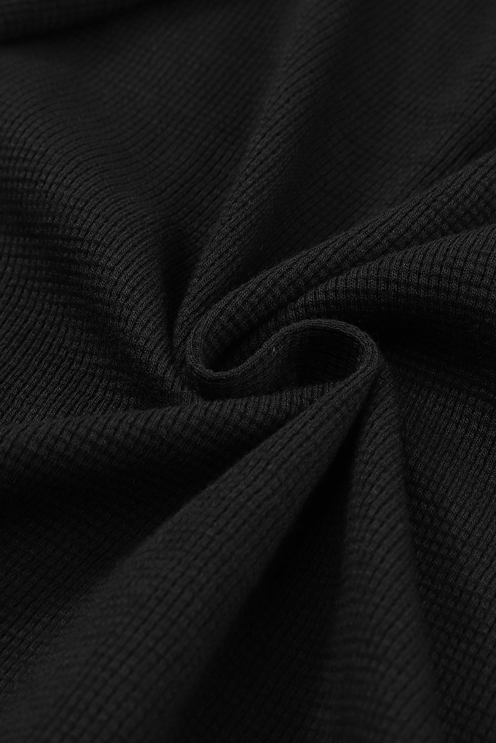 Cardigan à poches en tricot gaufré thermique noir