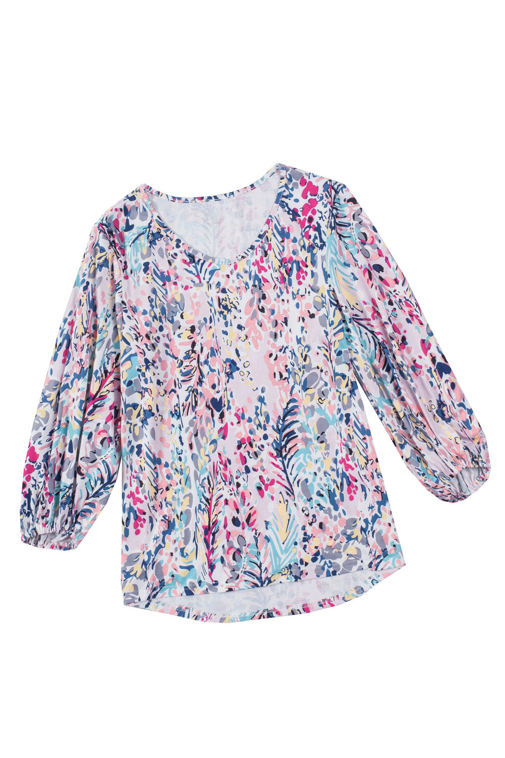 Floral Print Ruffle Sleeve Babydoll Top