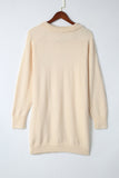 Polo Collar Knitted Mini Sweater Shift Dress