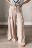 Drawstring Pleated Wide Leg Pants