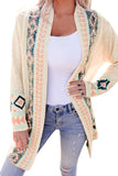 Aztec Print Open Front Cardigan