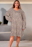 Plus Size Ruffle Long Sleeve Mini Dress