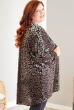 Print Open Front Plus Size Cardigan