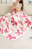 Pink Bow Printed Cozy Soft Throw Blanket