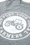 Gris SOUTENEZ VOS AGRICULTEURS LOCAUX T-shirt graphique