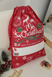 Fiery Red Christmas Drawstring Large Gift Bag 50*66cm