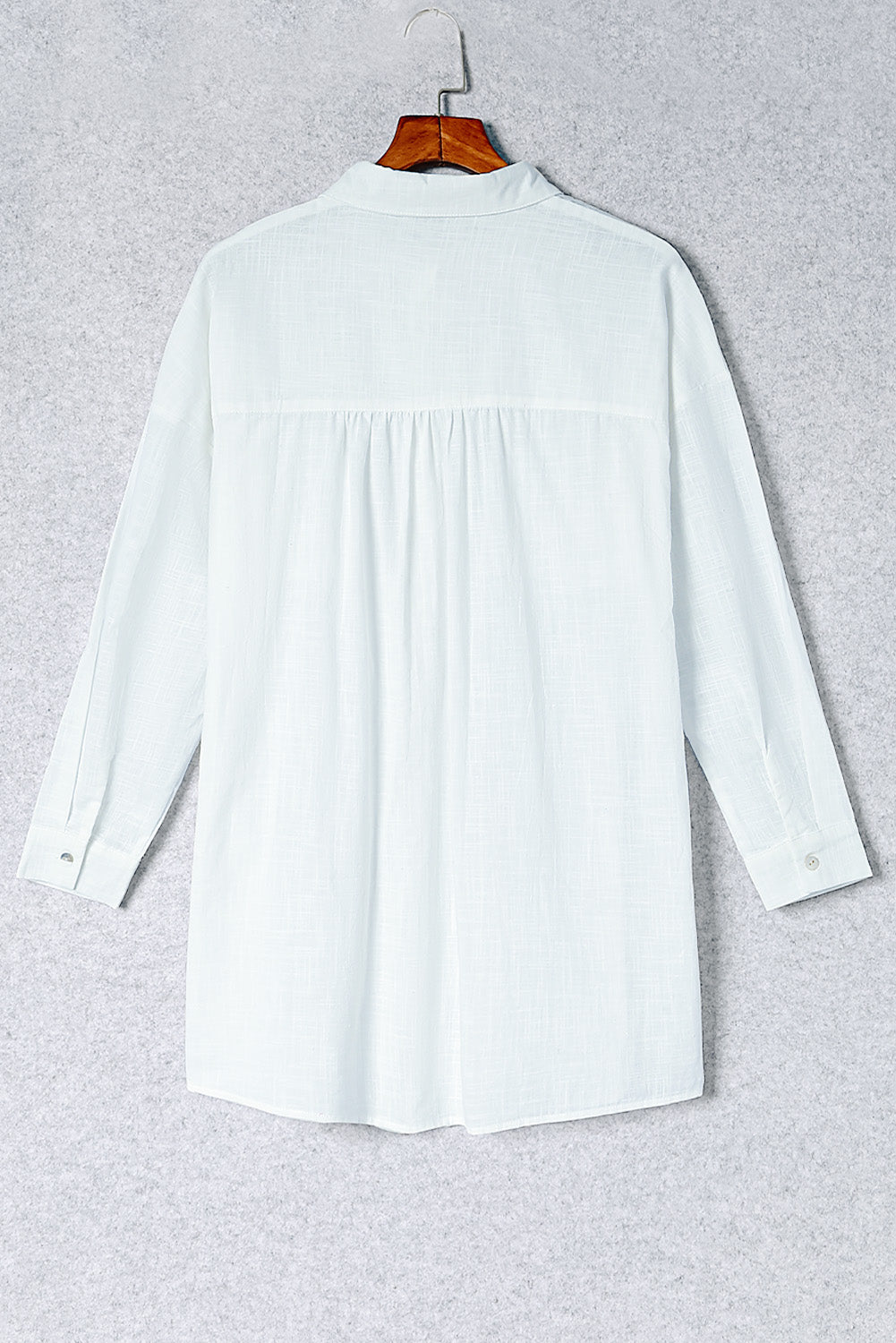 White Lightweight Shirt Style Beach Cover Up