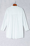 White Lightweight Shirt Style Beach Cover Up