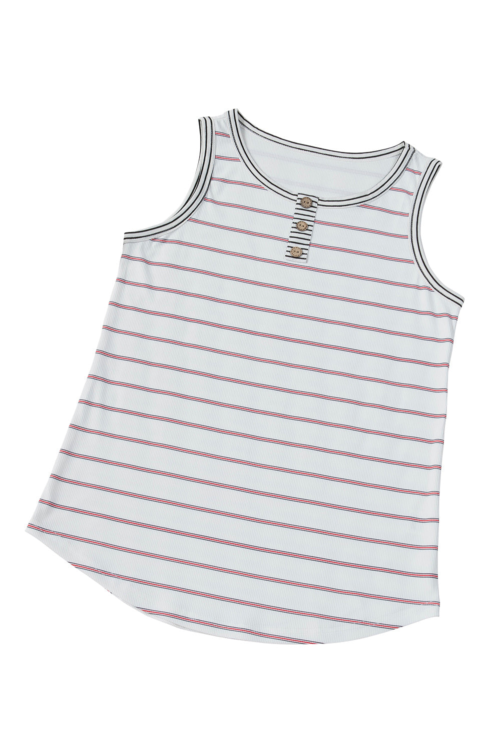 Striped Henley Ribbed Tank