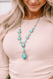 Crackle Turquoise Water Drop Accent Necklace