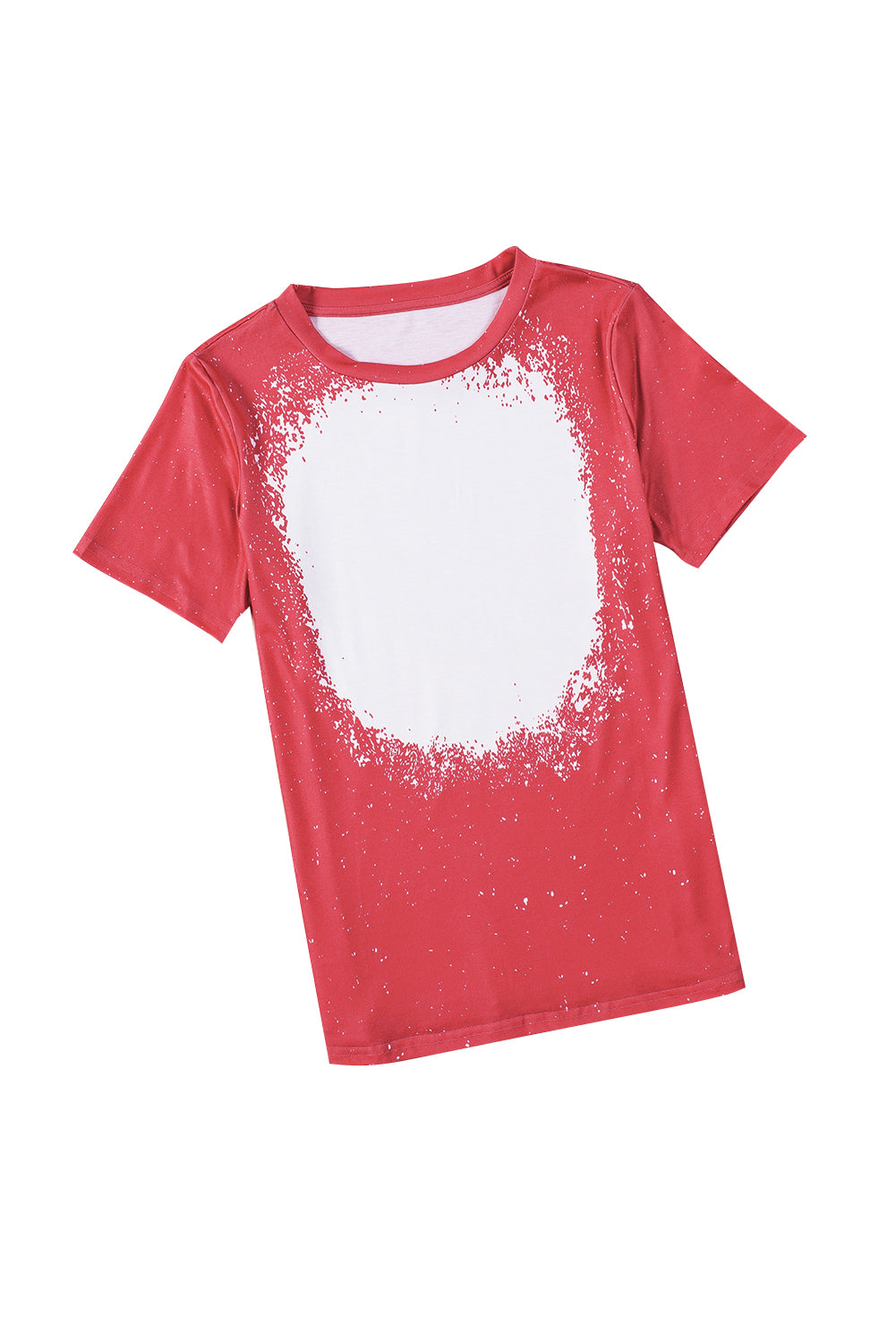 T-shirt rouge à manches courtes et col rond teint par nœuds