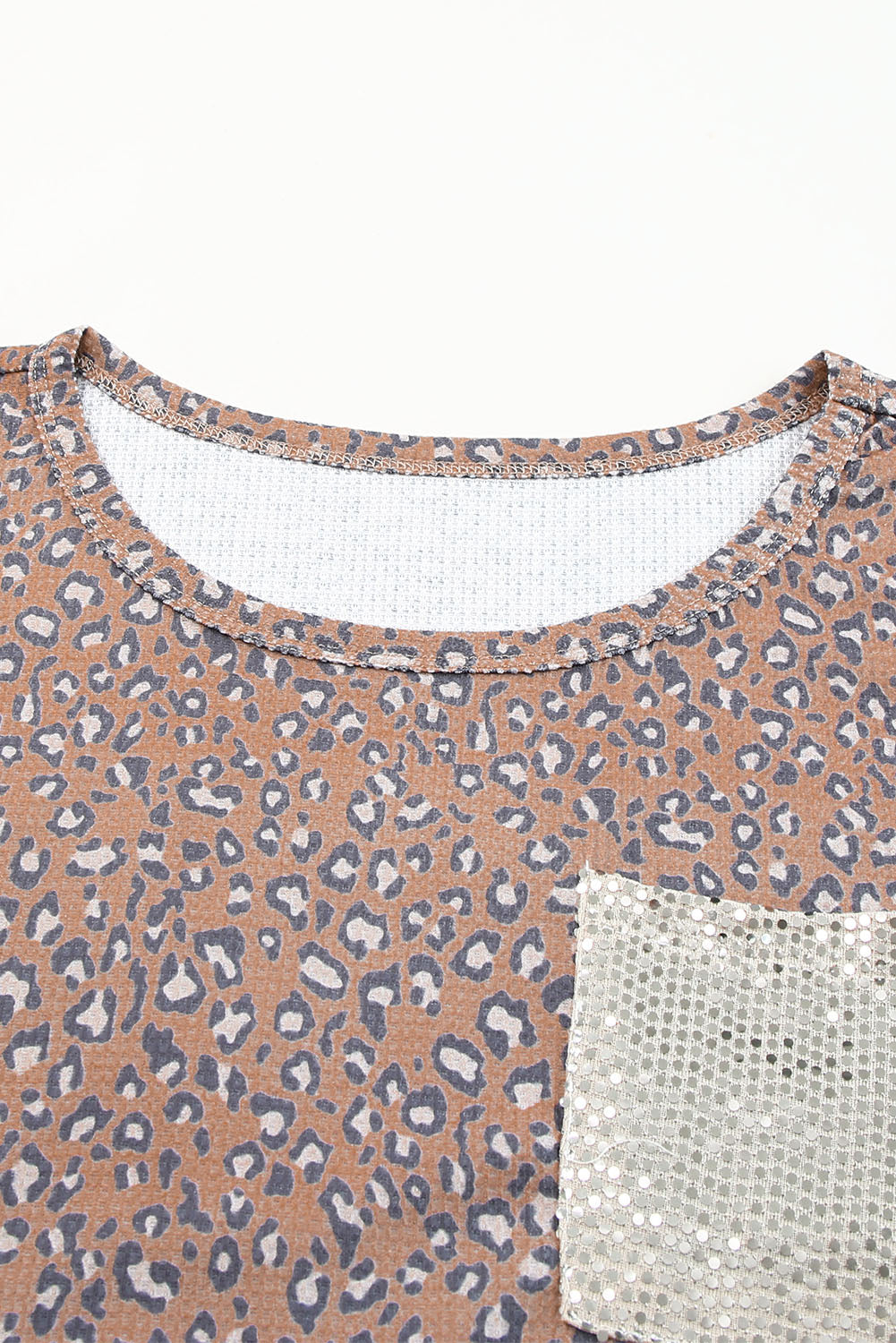 Print Sequin Patchwork T Shirt