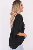 Ruffled Lace Detail Loose V Neck Top